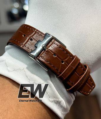 VACHERON CONSTANTIN QUARTZ BROWN BELT BLACK DIAL SILVER CASE_img_3