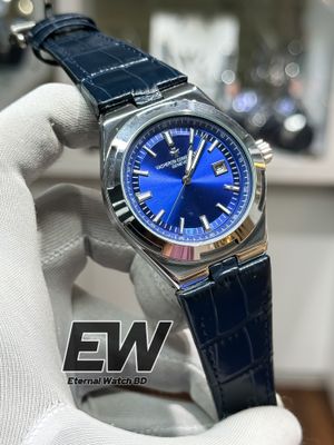 VACHERON CONSTANTIN QUARTZ BLUE DIAL BLUE BLET SILVER CASE_img_0