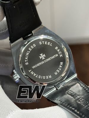 VACHERON CONSTANTIN QUARTZ BLACK DIAL BLACK BELT SILVER CASE_img_1
