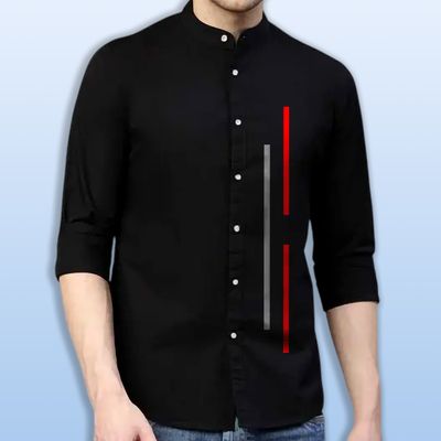 Premium Printed Ban Collar Shirt for Men_img_8