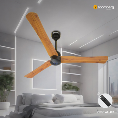 Atomberg Renesa+ 56" 35 Watt BLDC motor Energy Saving Anti-Dust Speed Indicator Light Ceiling Fan with Remote Control (Golden OakWood)_img_0