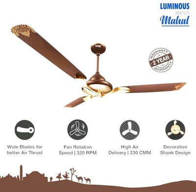 Luminous Jaipur Mahal 1320mm Ceiling Fan (Tan Brown)_img_0