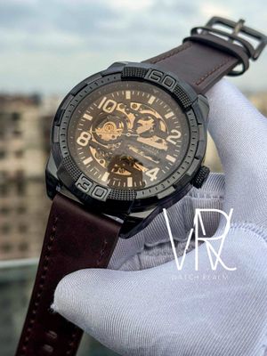 FOSSIL AUTO NEW BLACK BELT BROWN DIAL_img_0