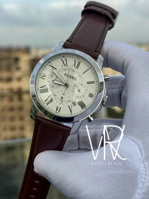 FOSSIL GRANT CHRONO BROWN BELT WHITE DIAL_img_0