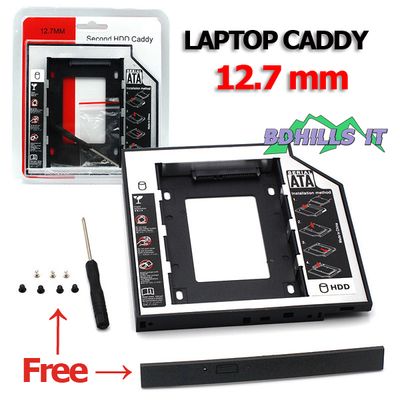 Universal SSD HDD Caddy 12.7mm Aluminum 2nd Hard Disk Drive Caddy Case, Support All Brand Laptop_img_0