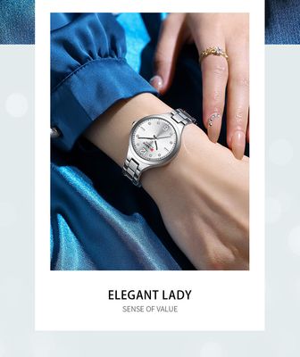 Curren 9105 Ladies Chain Watch- Silver Dial- Silver Bezel- Silver Chain- TF Code CR989CF_img_2