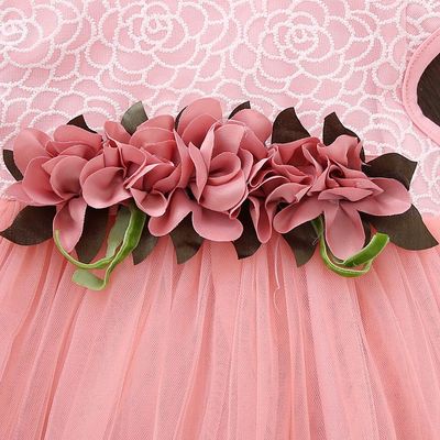 Kids Girls Summer Waist Flower Princess Party Dress (0 to 24 months)_img_5