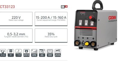 CROWN Professional Inverter DC TIG Welding Machine, 220V, 15-200A; CT33123_img_5