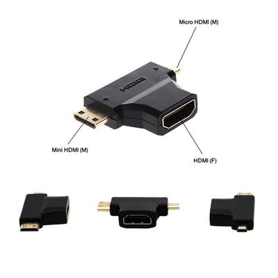 3 in 1 HDMI Rotor- 3 in 1 T Shape HDMI Female to Mini & Micro HDMI Male 90 Degree Multi Adapter Converter-Hdmi Female to Mini & Micro_img_4