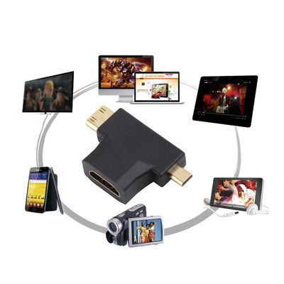 3 in 1 HDMI Rotor- 3 in 1 T Shape HDMI Female to Mini & Micro HDMI Male 90 Degree Multi Adapter Converter-Hdmi Female to Mini & Micro_img_6