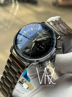ARMANI SIMPLE SILVER CHAIN BLACK DIAL_img_0