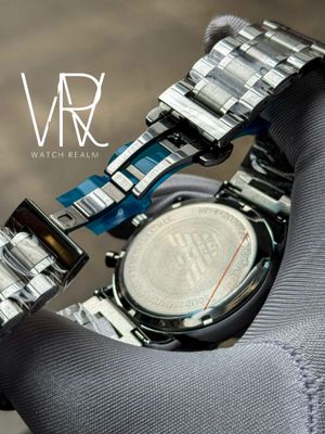 ARMANI SIMPLE SILVER CHAIN BLACK DIAL_img_1