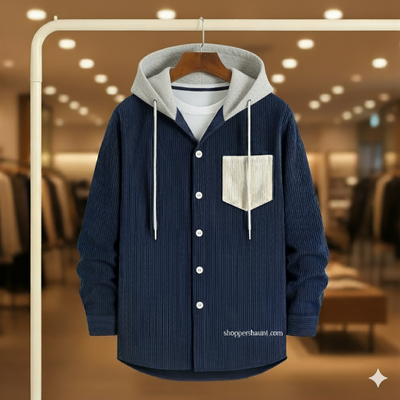 Premium corduroy hooded shirt for winter (unisex)_img_0