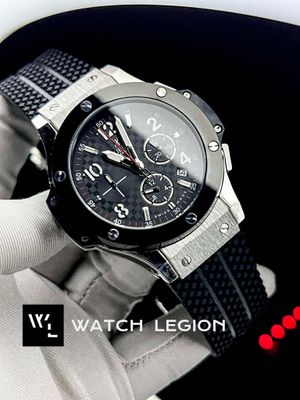 HUBLOT BB SILVER CASE BLK BEZEL BLK BELT_img_0