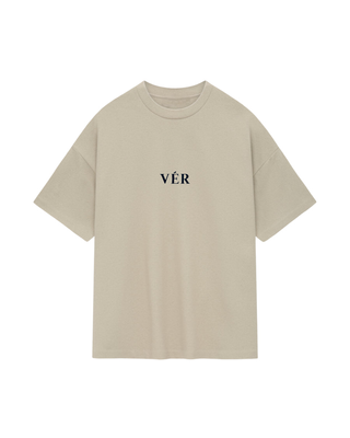 Beige Casual Oversized-T