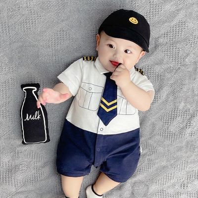 Baby Air Force Officer Romper Dress with Cap (0 to 18 months)_img_1