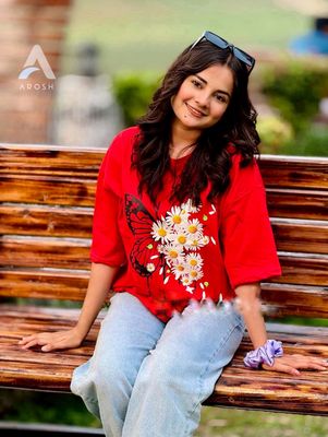 Ladies T-shirt (Butterfly Red)_img_1