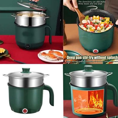 Multicooker Portable Electric Multicooker Cooking Pot With Steamer and Multipurpose 1.9 Liter Electric Cooker Pot Manual electric heating pot Cooker Rice cooker_img_1