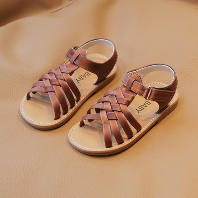 Kids Summer Crossed Beach Leather Sandals (1.5 to 5 years)_img_1