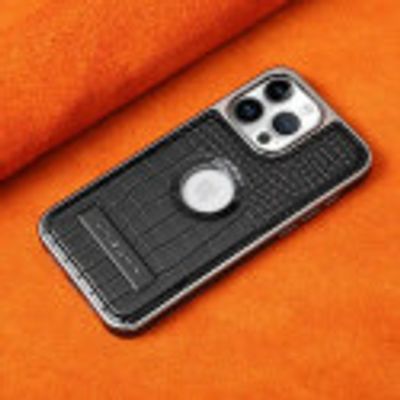 Crocodile leather magnetic charging suitable Kickstand Case For Iphone_img_0