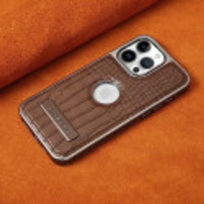 Crocodile leather magnetic charging suitable Kickstand Case For Iphone_img_2