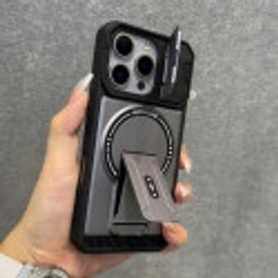 Magsafe Supported Armor protective camshell cover with Kickstand For Iphone_img_2