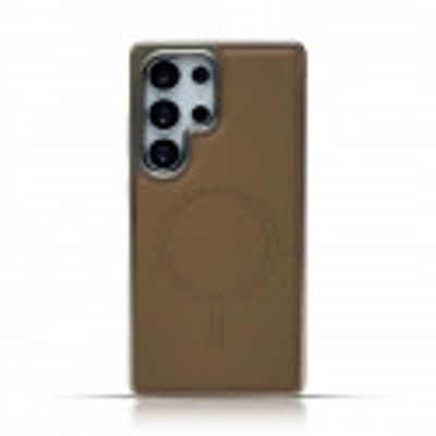 Luxury Business Plating Frame Leather Magnetic Wireless Charger Case For Samsung Galaxy S25 Ultra S24 Ultra_img_1