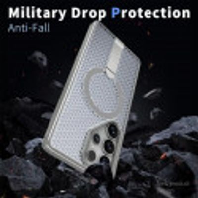 Heat Dissipation Mesh Bracket Cooling For Magsafe Armor Magnetic Wireless Charge Phone Case For Samsung Galaxy Ultra Series_img_3