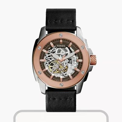 FOSSIL MODERN MACHINE AUTOMATIC BLACK LEATHER VMEN'S WATCH ME3082_img_0