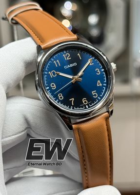 CASIO MTP-V005L-2B4 LEATHER BELT BLUE DIAL RG NUMBER DIGIT_img_1