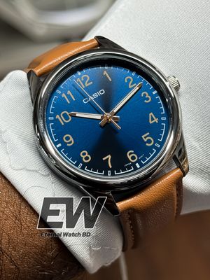 CASIO MTP-V005L-2B4 LEATHER BELT BLUE DIAL RG NUMBER DIGIT_img_2