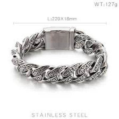 stainless steel bracelet cross-border new accessories wholesale European and American personality retro lace totem men's bracelet fashion_img_0