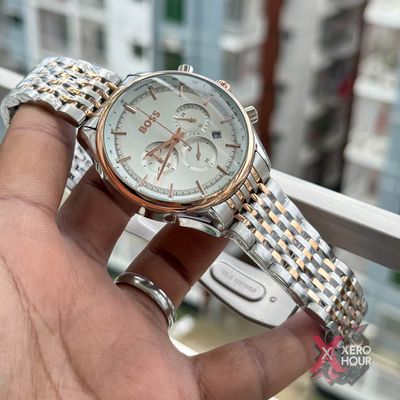 Hugo Boss Chronograph |Dual Tone Rose Gold Tone White Dial_img_2