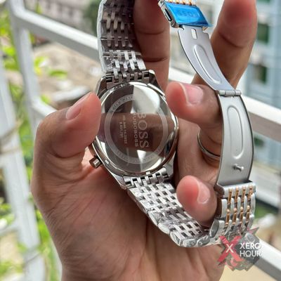 Hugo Boss Chronograph |Dual Tone Rose Gold Tone White Dial_img_4