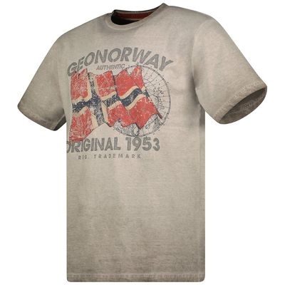 Short-sleeved round-neck T-shirt Khaki_img_1