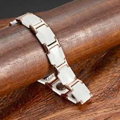 Men\'s Ceramic Bracelet High-tech Blue Ceramic Bracelet with Hematites and Magnets Inlay China Manufacturer_img_0