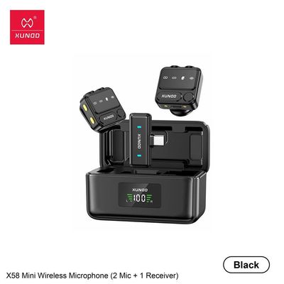 XUNDD X58 Mini Wireless Microphone (2 Mics + 1 Receiver)