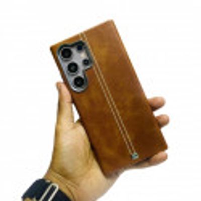 Luxury NJOYNY Magsafe Supported PU Leather Case For Samsung Galaxy S25 Ultra S24 Ultra S23 Ultra_img_5