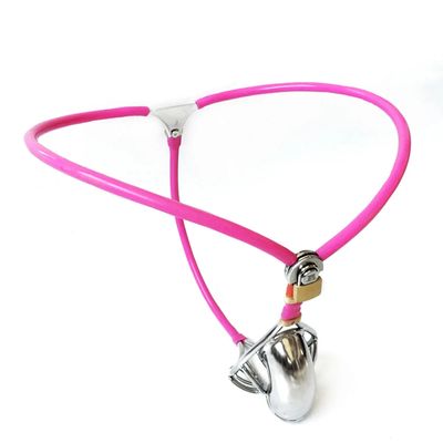 Portable Male Chastity Belt Device&Stopper Invisible Belt with Pierced Cage Bondage Metal Penis Ring Cock Cage Sex Toys for Men_img_2