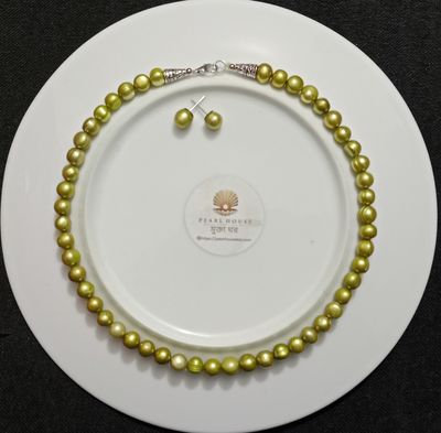Exclusive Olive Colour  Pearl Necklace_img_0