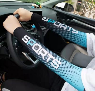 2pcs Men Sun UV Protection Ice Silk Long Sleeve Cover Arm Sleeves Sunscreen Arm Outdoor Cool Sports Cycling Hand Protector_img_3