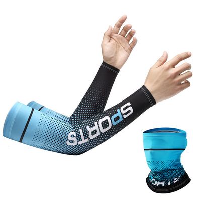 2pcs Men Sun UV Protection Ice Silk Long Sleeve Cover Arm Sleeves Sunscreen Arm Outdoor Cool Sports Cycling Hand Protector_img_11