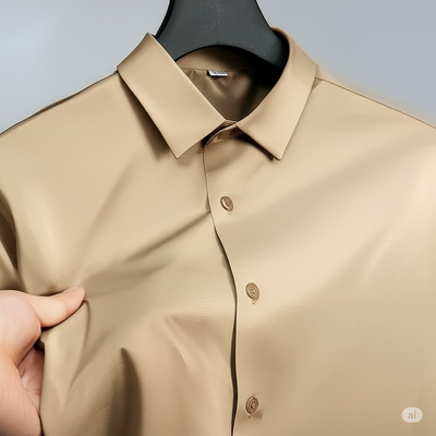Micro stitch shirt- Camel_img_1