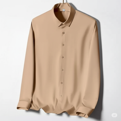 Micro stitch shirt- Camel_img_2