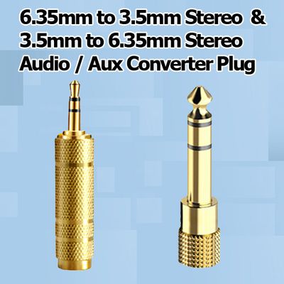 Stereo Audio Jack Converte 6.35mm to 3.5mm Stereo  & 3.5mm to 6.35mm Stereo  Audio / Aux Converter plug_img_0