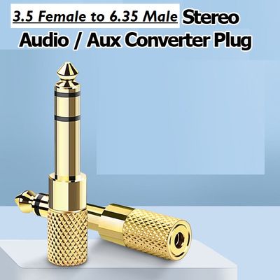 Stereo Audio Jack Converte 6.35mm to 3.5mm Stereo  & 3.5mm to 6.35mm Stereo  Audio / Aux Converter plug_img_1