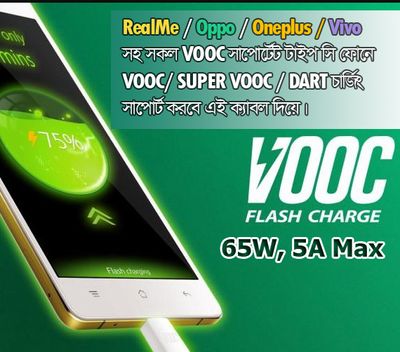 VOOC Fast Charging Cable-Oppo/Realme 65W Type C/C Type Fast Charging Cable; Super Express, Super Vooc, Dart Charging_img_0
