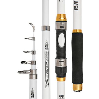High-Performance 3.6m/12ft Premium Fishing Rod with Glossy White Finish - Carbon and Glass Fiber Build_img_1
