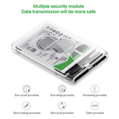 Clairlio 2.5 inch Plastic Transparent HDD SSD Case SATA 3 to USB 3.0 Hard Drive Enclosure 328077869_img_3