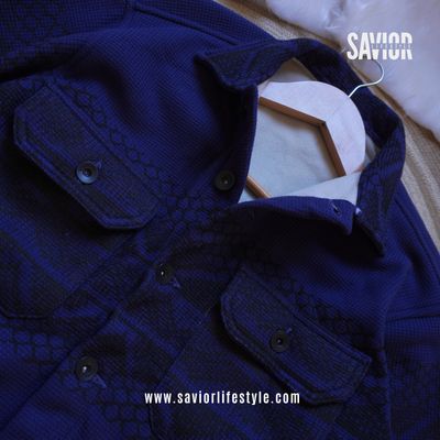 Royal Blue Pattern - Winter Shacket_img_1